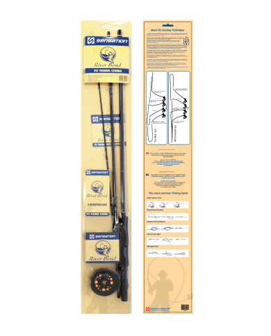 Sensation Riverbend Combo 8ft 5/6wt 3pc Rod- Reel, Floating Line, Starter Flies and Leader