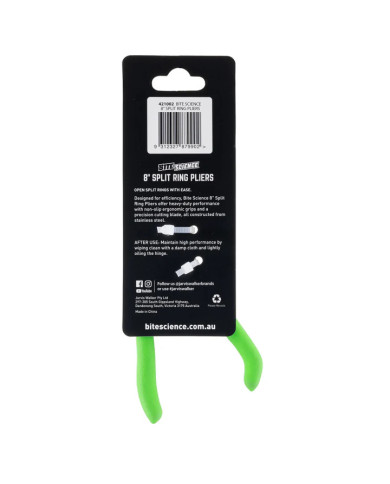 Bite Science Stainless Steel Split Ring Pliers 8in