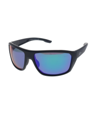 Ocean Polarized Sunglasses - PF 651 Black Frame with Green Mirror Grey Lens