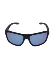 Ocean Polarized Sunglasses - PF 653 Black/Blue Rubber Frame with Blue Revo Mirror Brown Lens