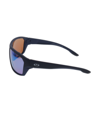 Ocean Polarized Sunglasses - PF 653 Black/Blue Rubber Frame with Blue Revo Mirror Brown Lens
