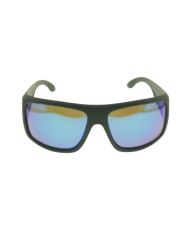 Ocean Polarized Sunglasses - PI 464 Matt Black Frame with Blue Mirror Brown Lens