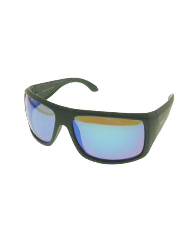Ocean Polarized Sunglasses - PI 464 Matt Black Frame with Blue Mirror Brown Lens
