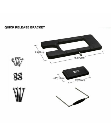 Haswing Quick Release Bracket for Cayman B 120 lb 50738 Trolling Motors Black