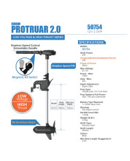 Haswing Protrauer 2hp 12V 85 lb Thrust 36 in Shaft Brushless Electric Outboard Motor
