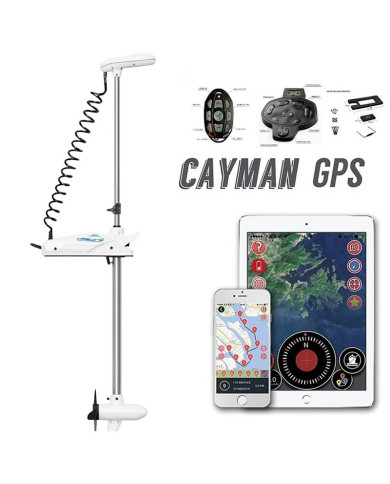 HASWING CAYMAN B BOW MOUNT GPS TROLLING MOTOR WITH ANCHOR MODE 24 V 80 Lbs 72 in Shaft White