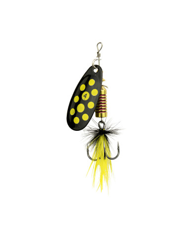Sensation Bass Fury Feather Dressed Inline Spinner Black Yellow No.1 3g (2026)