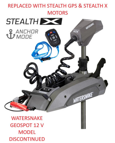 Watersnake GeoSpot 12v 65lb Thrust Bow Mount Trolling Motor Replaced by Stealth X & Stealth GPS