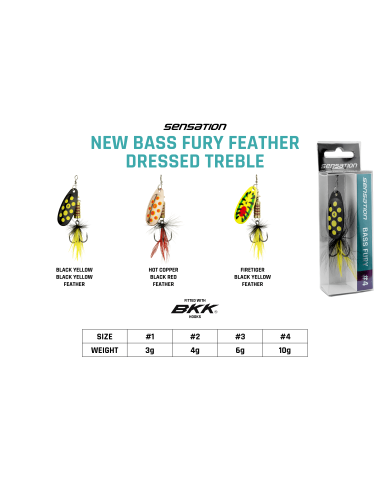 Sensation Bass Fury Feather Dressed Inline Spinner(2026)