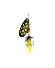 Sensation Bass Fury Feather Dressed Inline Spinner Black Yellow No.4 10g (2026)