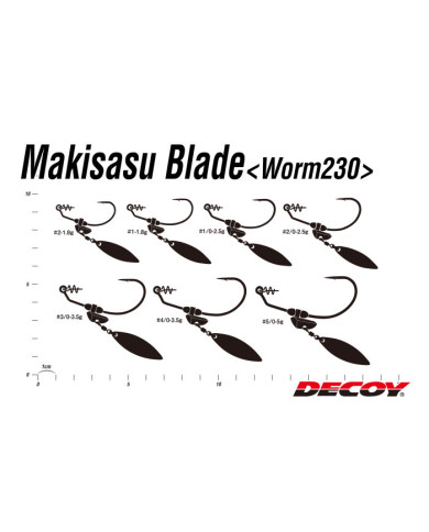 Decoy Makisasu Blade Worm230G Underspin Hooks