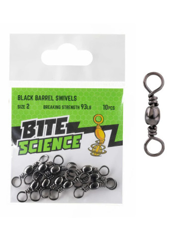 Bite Science Barrel Swivels Size 2 93lb 10pc