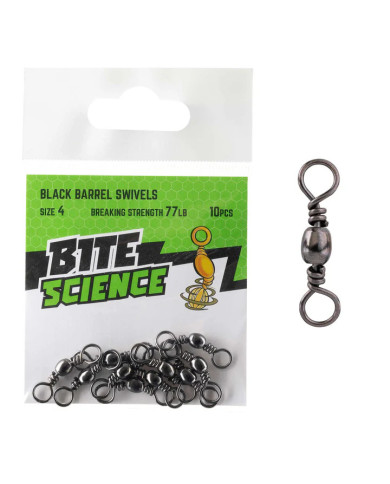 Bite Science Barrel Swivels Size 4 77lb 10pc