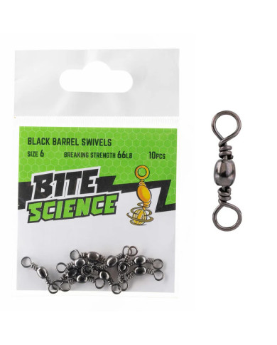 Bite Science Barrel Swivels Size 6 66lb 10pc