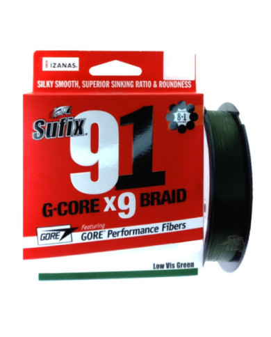 Sufix 91 Gore X9 Braid Low Vis Green 300m 0.128mm 14lb 6.3kg