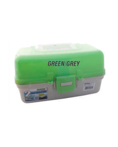 Pro-Hunter 1 Tray Tackle Box Green Transparent Lid Grey Base