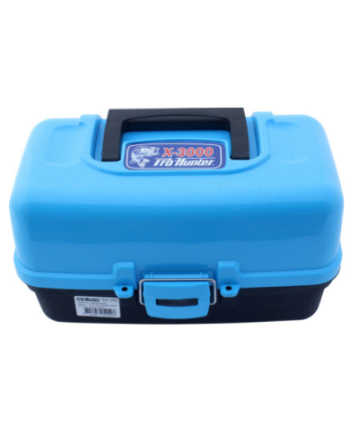 Pro-Hunter 2 Tray Tackle Box Blue Lid Black Base