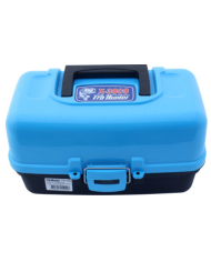 Pro-Hunter 3 Tray Tackle Box Blue Lid Black Base