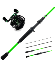 Bite Science Proton 6ft 6in Medium 2pc Casting Rod / React Basser BS2000 8.1:1 RH Baitcaster reel Combo