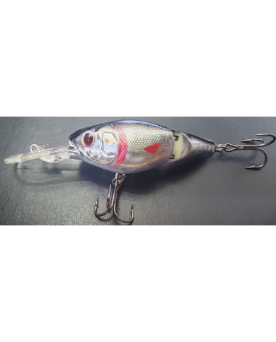 React Segmented Diver Wounded Black Silver Minnow 3 1/2in 3/8oz 3-7ft