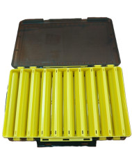 Ittys/ Lurecast Crank/Jerkbait/Jig Double Sided Tackle Box Yellow Trans Grey 34*22*5cm