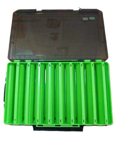 Ittys/ Lurecast Crank/Jerkbait/Jig Double Sided Tackle Box Green Trans Grey 34*22*5cm