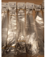 Zim Zam Tiger Traces 30lb AFW 5/0 Strait Shank 30cm 5pc