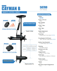 HASWING CAYMAN B BOW MOUNT TROLLING MOTOR 12 V 55 Lb 47 in Shaft Black