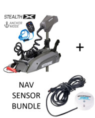 Watersnake Stealth X + NAV Sensor Bundle 12 V 54 lb - 48 in Bow Mount Trolling Motor with GPS Anchor Lock