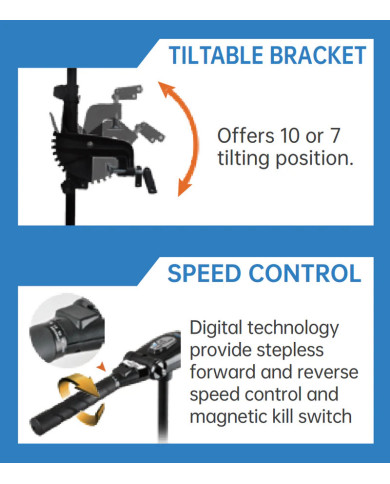 Haswing Protruar 1hp 12V 65 lb Thrust 36 inch Brushless Electric Outboard Motor