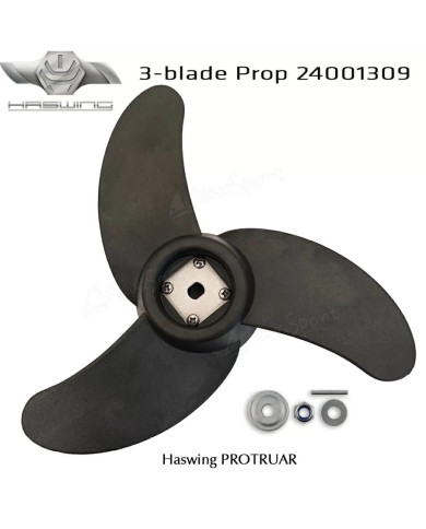 Haswing Replacement 3-Blade 9,3 in diam Propeller kit for PROTRUAR 1 hp 65 lb trolling motors