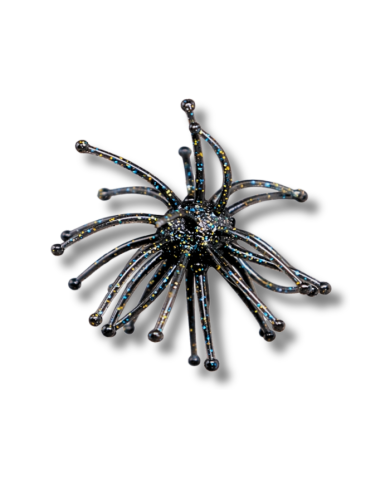 BWG Boogie Bomb Groove Shadow ( Black w Gold & Blue Flake) 2.5 in