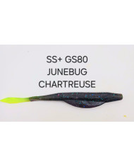 Itty's GS80 SS+ (Heavy Tail Fluke Jr) Junebug Chartreuse 4in