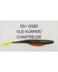 Itty's GS80 SS+ (Heavy Tail Fluke Jr) Vlei Kurper Chartreuse 4in