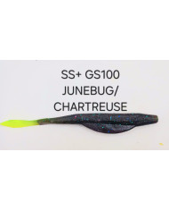 Itty's GS100 SS+ (Heavy Tail Fluke) Junebug Chartreuse 4.75in