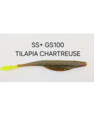 Itty's GS100 SS+ (Heavy Tail Fluke) Tilapia Chartreuse 4.75in