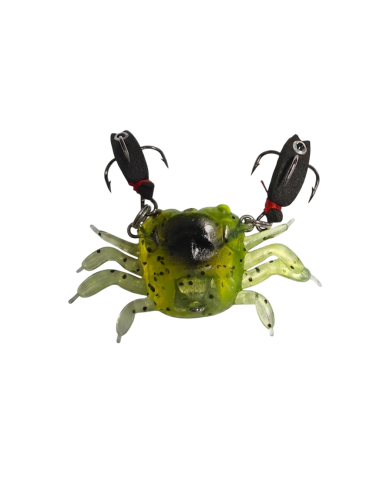 React Eat Me Soft Crab Floating Claw - Chartreuse Black Spot -Black Claw 5cm 1/4oz no.8