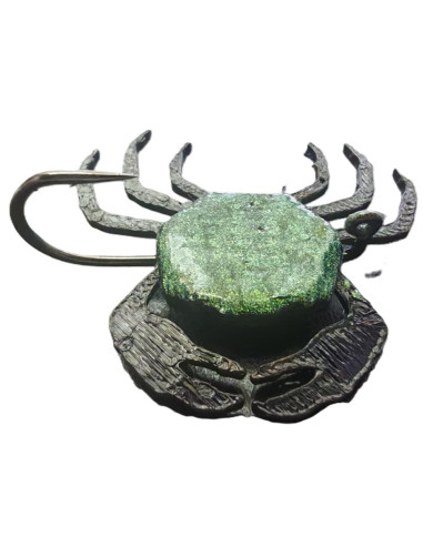 React Carapice Hard Crab Holographic Green Black -Black Legs Orange Hot Spot 4cm no.1