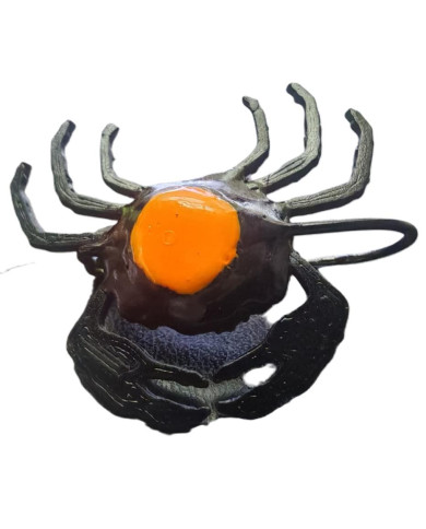 React Carapice Hard Crab Holographic Red Black -Black Legs Orange Hot Spot 4cm no.1