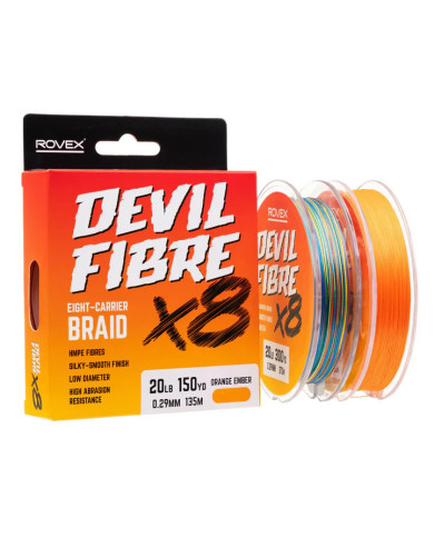Rovex Devil Fibre 8x Braid Orange 50lb 0.36mm 270m