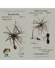 CMF Bass Bug Ball Rig 1/0 Treble 10g Weight 8cm Rig 1pc