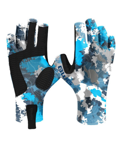 BWG Performance Apparel Sun Gloves Blue Rorschach- Small/Medium