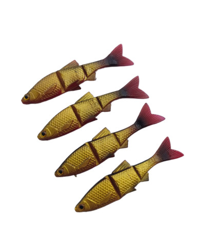 CMF Bass PVC Swimbait – 2 Segment Gold Minnow 3in 4pc
