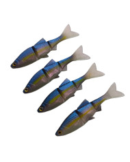 CMF Bass PVC Swimbait – 2 Segment Blue Minnow 3in 4pc