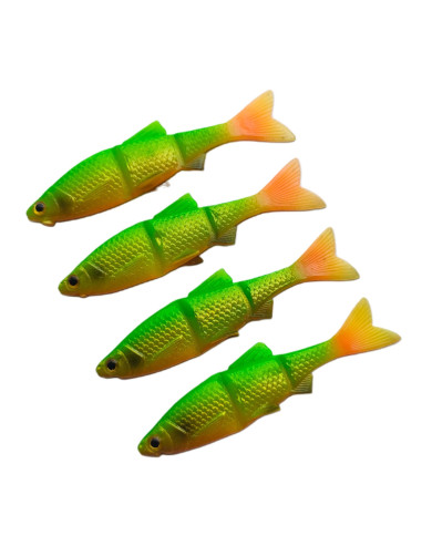 CMF Bass PVC Swimbait – 2 Segment Firetiger 3in 4pc