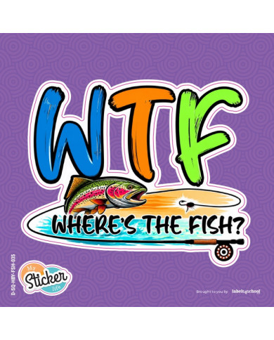 My Sticker Life  - Where's the fish - Trout (035) 9cm(H) x 7cm(L) Sticker