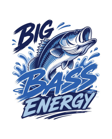 My Sticker Life  -Big Bass Energy (001) 6.5cm(H) x 6.5cm(L) Magnet