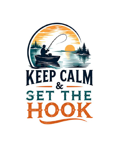 My Sticker Life - Keep calm and set the hook (014) 6.5cm(H) x 6.5cm(L) Magnet