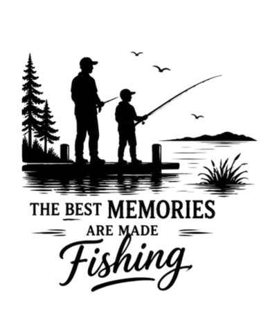 My Sticker Life - The best memories are made fishing (015) 6.5cm(H) x 6.5cm(L) Magnet