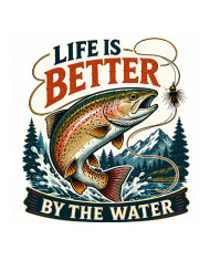 My Sticker Life - Life is better by the water - Trout (016) 6.5cm(H) x 6.5cm(L) Magnet